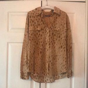 Kate Hill Tan Button Down Shirt